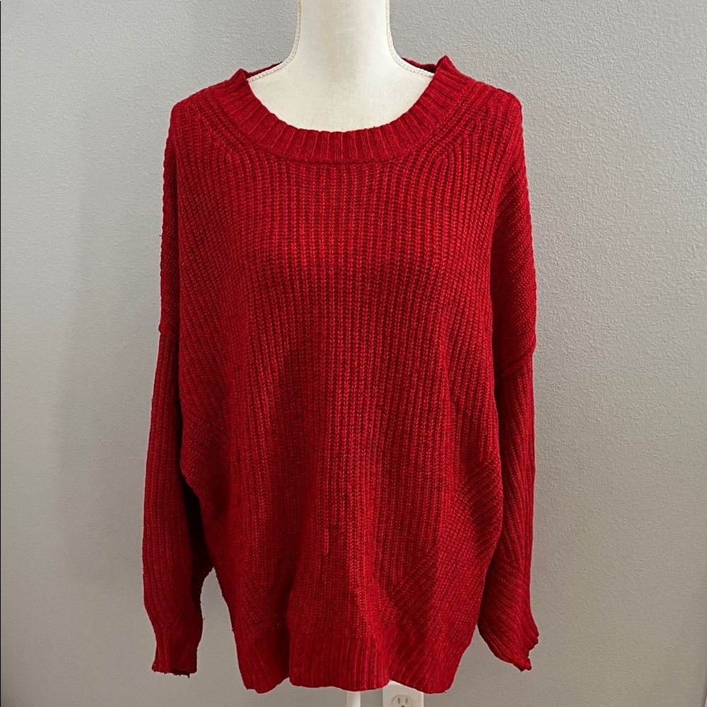 American Eagle Outfitters Red Crew Neck Sweater